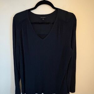 Banana Republic Women’s Deep Blue Long Sleeve Top Size L with Ruffles